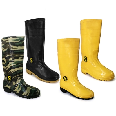 Calf Rain Boots PT70 Camouflage Army Green | Black | Yellow PROTEK